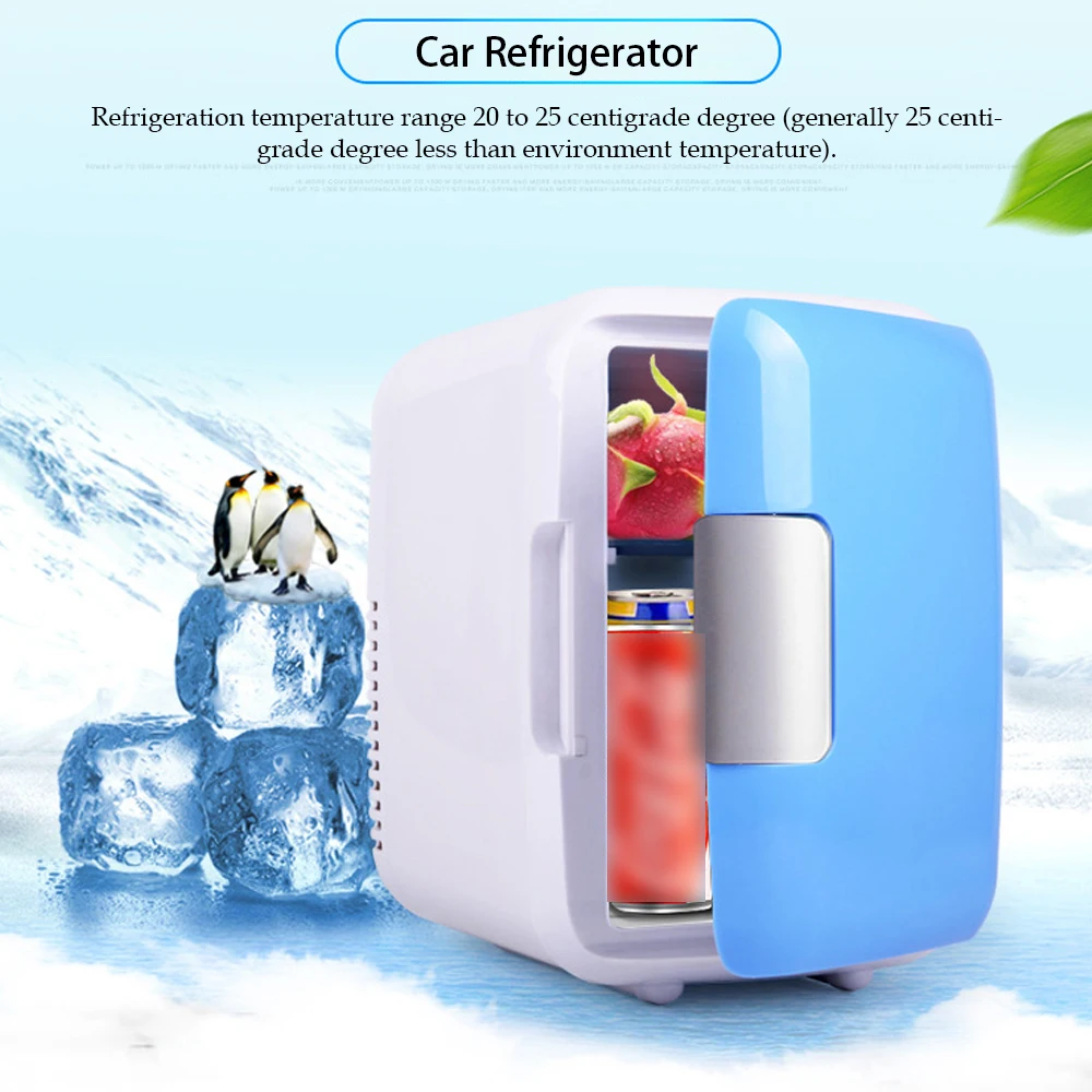 

Cool Box Dual Voltage Car Refrigerator DC12V Portable Car Cool and Warm Electric Coolbox for Traveling and Camping 4L Outdoor