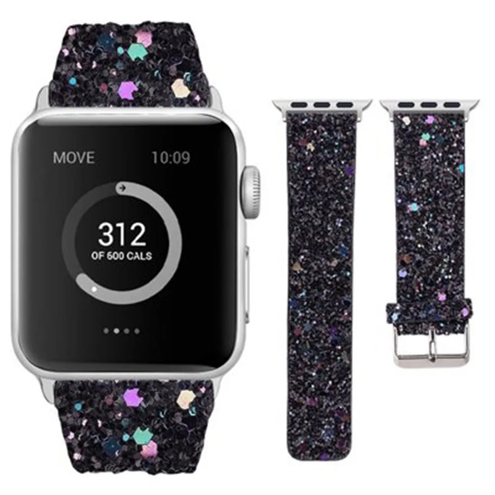 

Watchband for Apple Watch 1/2/3 38mm 40mm Upscale Generation for iWatch 4/5 42mm 44mm Shining Sequins New wristband accessories