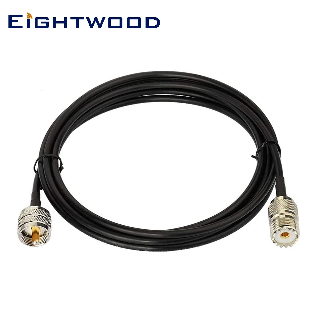 

Eightwood UHF PL259 Male to SO239 Female Antenna Coax Cable RG58 200cm for SWR Meter Linear Amplifier Handheld Ham Radio Scanner