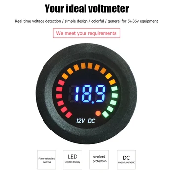 

DC 5-36V Digital Panel LED Voltmeters Volt Panel Meter Portable Fireproof PC Meter for 12V Car Motorcycle Boat
