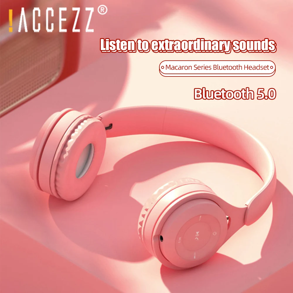  ACCEZZ Wireless Bluetooth Headphones For iPhone Xiaomi Samsung Earbuds Stereo Surround Earphones With Mic AUX TF Cards Headsets