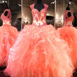 Vestidos De Formatura Ball Ruffles Organza Vintage Evening Elegant Robe De Soiree Prom Gown 2018 mother of the bride dresses