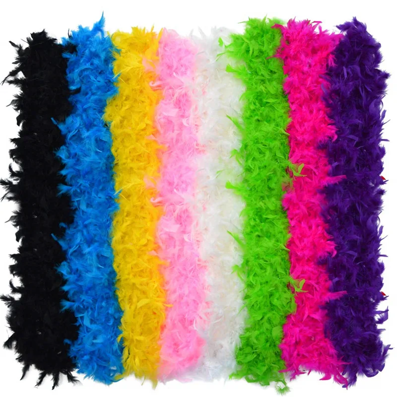 2Meters Super Thicken 80Gram Chandelle White Turkey Feathers Boa Plume Trim Feathers for Crafts Plumas Carnaval feather decor
