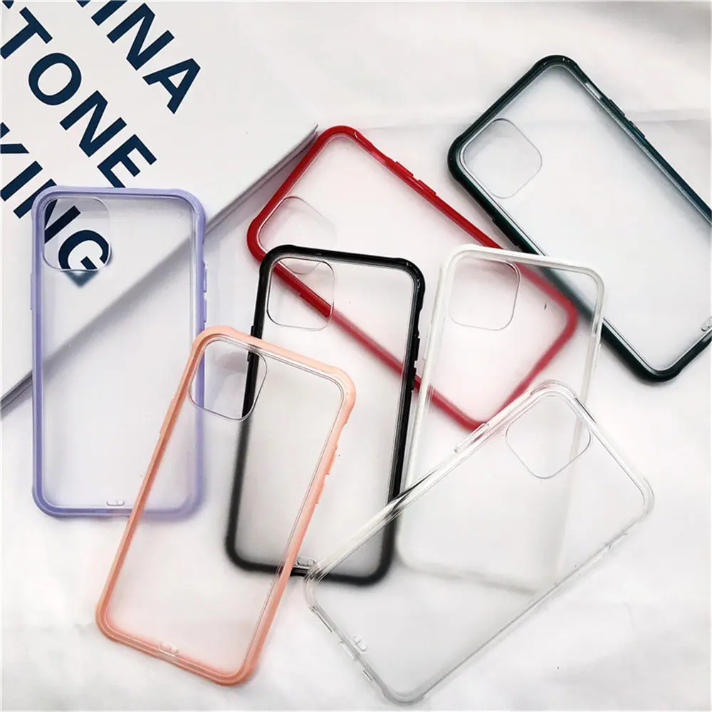 Lovebay Clear Candy Color Phone Case For iPhone 7 8 6 6s Plus 11 Pro X XR XS Max Transparent Acrylic Matte Hard Cases Back Cover