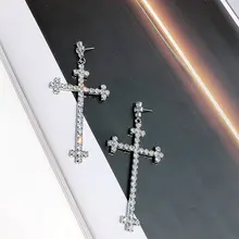 Очаровательные женские серьги-гвоздики в форме Креста, модные женские серьги-гвоздики, подарок для девушек