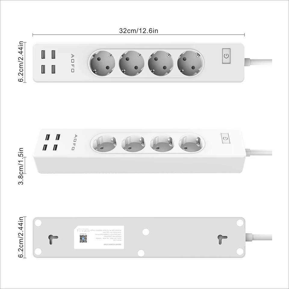 Tomada Inteligente WiFi (Master) com 2 Portas USB de Carregamento