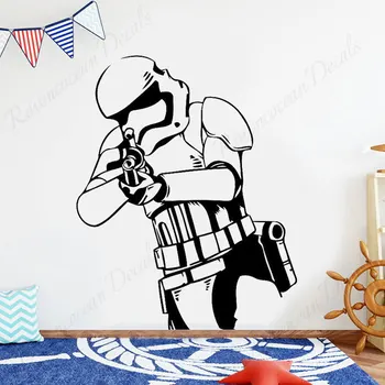 

Stormtrooper Vinyl Decal Star Wars Wall Sticker Soldier Art Decorations For Home Housewares Living Room Kids Bedroom Dorm 4435