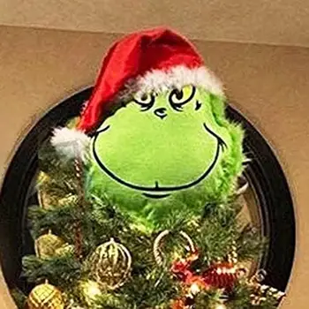 

Christmas Green Hair Cotton Doll Cartoon Grinch Plush Toy Pendent Xmas Tree Hanging Ornament Party Prop Decor Children Gift Toy