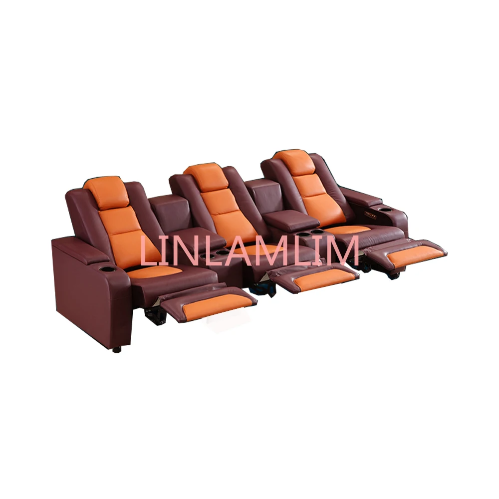 

Linlamlim Electric Recliner Italian Leather Sofa Double Power Reclining Seats Multifunctional Theater Couch with Cup Holder,USB