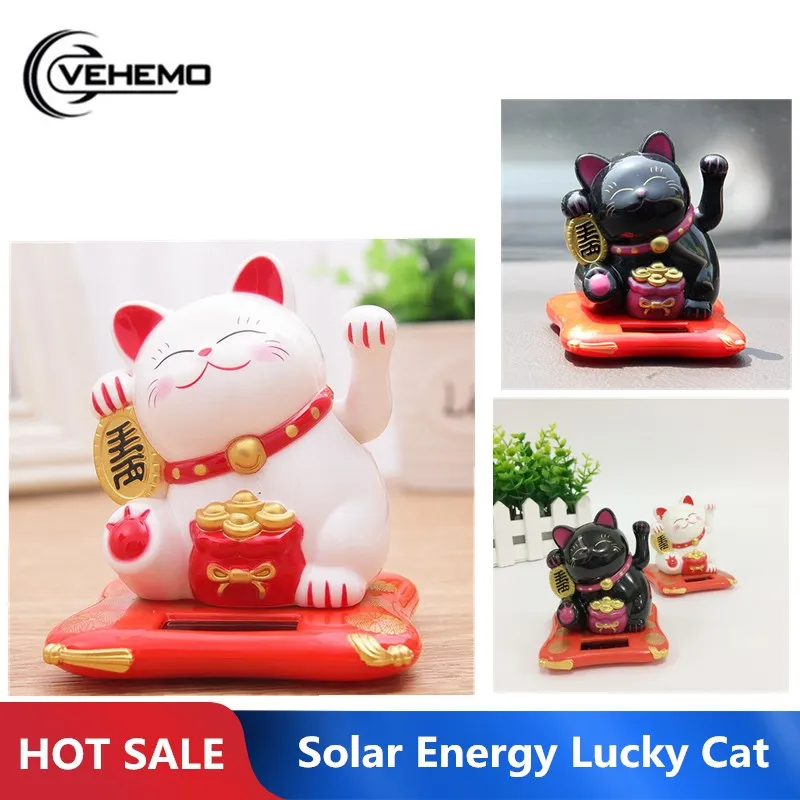 Черный и белый двухцветный милый lucky cat Отель Ресторан семейный автомобиль солнечные украшения сувенир