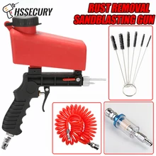 Jateamento de areia pneumática conjunto pistola de jateamento de areia ajustável 90psi portátil máquina gravidade pequena handheld pistola de jateamento pneumático