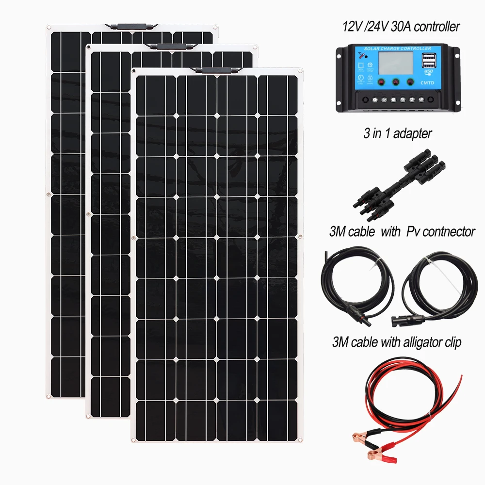 Módulo do Painel Carregador de Bateria Flexível para 12v Xinpuguang Solar 360w 480w 600w 720w Kit ou 24v 18v 120w 240w