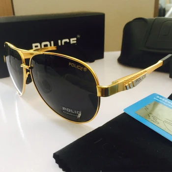 

Vintage Pilot Police Men Sunglasses Men Polarized Driving Sunshade Eyewear UV400 Oversized Sunglass Stainless Frame Gafas de sol