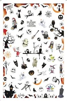 

Halloween dark wind gold and silver nail stickers skull skull nail decals