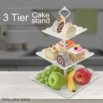 

3 Tier Fruit Plate Bar Kitchen Cake Stand Baking Shelf Birthday Party Wedding Gift Festival Dessert Rack Food Storage