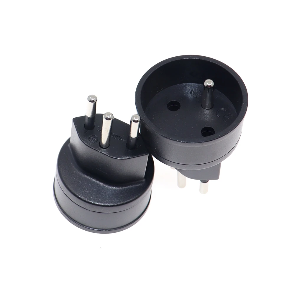 European France TO Swiss plugs Travel Adapter 3 pin plug 10A 250V Power Plug EU to Switzerland Electrical Plug