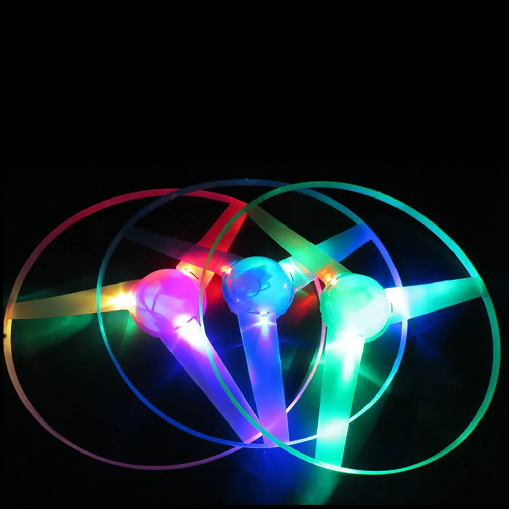 Детская летающая тарелка дисковая игрушка Забавная красочная Тяговая струна НЛО светодиодный светильник летающая тарелка воздушный змей для улицы забавные Подарочные игрушки# BL5