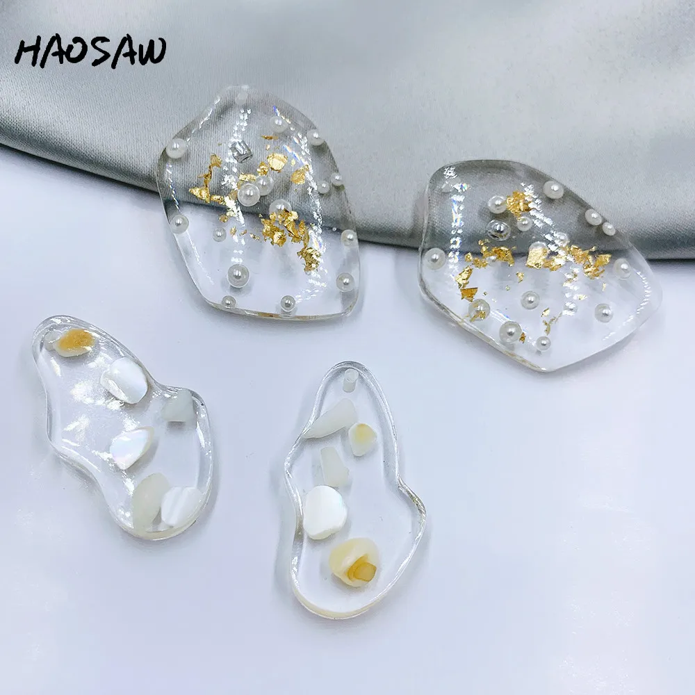 HAOSAW выбрать 4 шт./лот нерегулярные/смолы/реальные ракушки/золотой