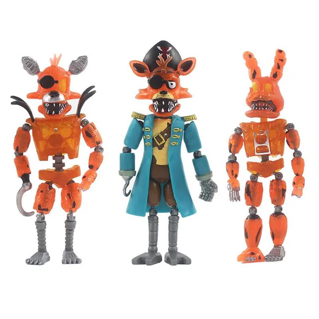 5Pcs/Set Anime Figure Inspired by Five Nights at Freddys Action Figures  Detachable Joint FNAF Cute Bonnie Rabbit Foxy Action Figures PVC Model Five  Nights at Freddys Toys Set with Light for Fans