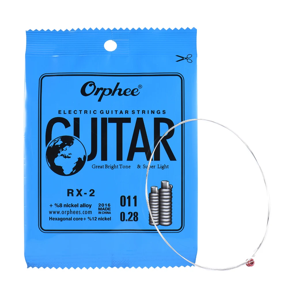 Orphee RX-1 одиночные Сменные Струны для электрогитары 1st E-String(. 009) 10-Pack никелевого сплава супер напряжение света