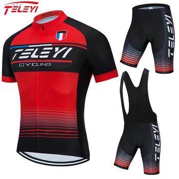 

2020 teleyi Pro Summer Cycling Set Bicycle Jerseys Breathable Mountain Bike Clothing Maillot Ropa Ciclismo Cycling Jersey Set