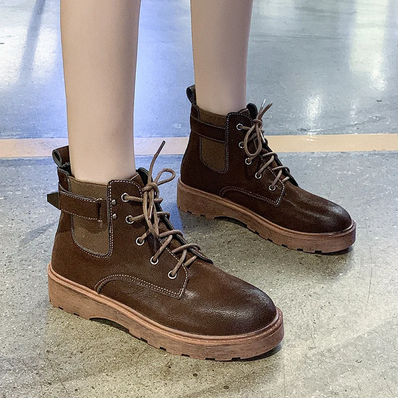 

Boots Spring And Autumn 2019 Autumn Korean-style Chunky-Heel Low Heel Short Boots Women's Women's Singles Boots Short Boots Boot