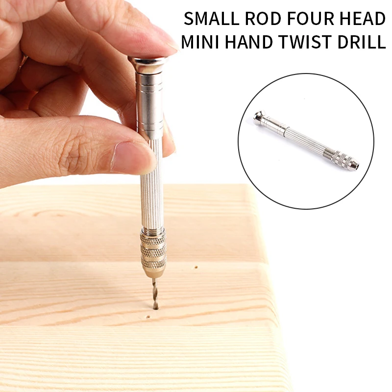 

High Quality Mini Micro Hand Drill Twist Drill Bit Woodworking Drilling Rotary Tools Small Four-head Mini Hand Twist Drill