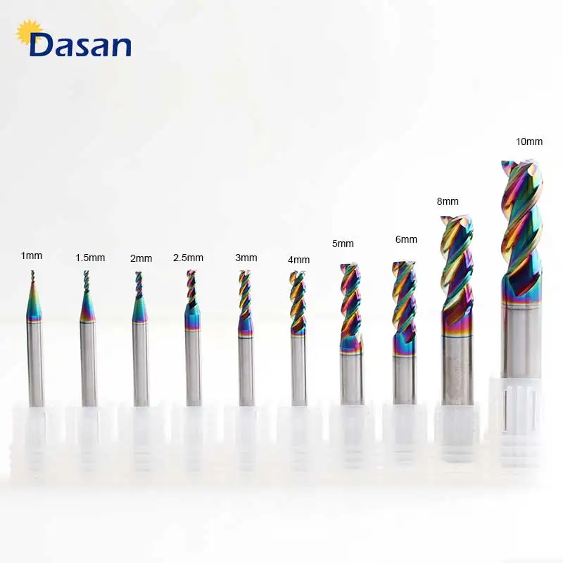 

1pcs End mills Flat Carbide 3F 1mm 1.5mm 2mm 3mm 4mm 5mm 6mm HRC55 High Quality Milling Cutter Tool for Aluminum Wood