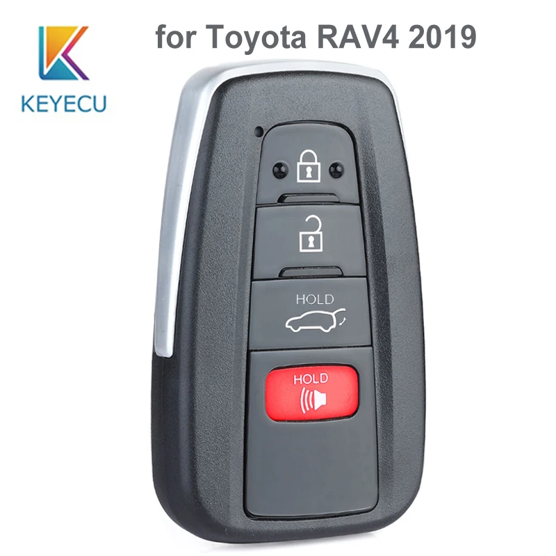 

KEYECU for Toyota RAV4 2019 314.3MHz 8A Chip HYQ14FBC Replacement Smart 3+1 4 Button Proximity Remote Car Key Fob