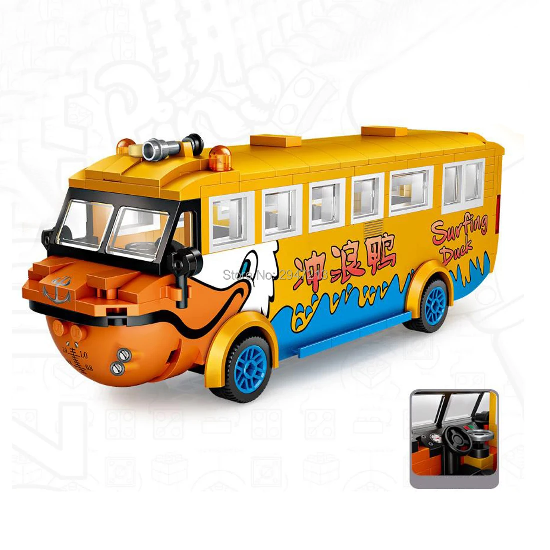 

hot LegoINGlys technic creators vehicles Surf Duck Tour Bus car mini Micro Diamond Building Blocks Model nano bricks toys gifts