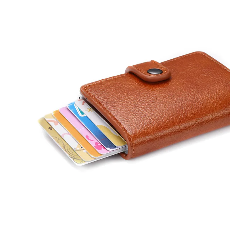 BISI GORO, новинка, кнопка, кредитный держатель для карт, RFID Блокировка, минималистичный кошелек, всплывающий, защитный чехол для карт, тонкий Противоугонный держатель для ID