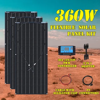 

XINPUGUANG 18V 120 W 240 WATT 360W 480W Flexible Solar Panel kit e for 12V 24V battery car RV home outdoor Power charging