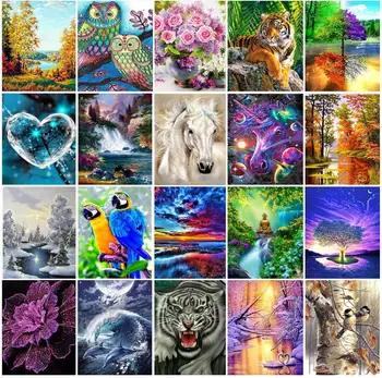 

Diamond Painting Landscape Diamand Embroidery Animals Rhinestone Picture Canvas Puzzle Toy Children Gifts Wall Decor Small Size