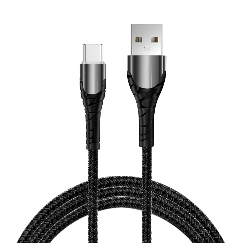 3A светодиодный кабель usb type-C для быстрой зарядки, USB-C светильник, провод для samsung Xiaomi huawei P30, шнур зарядного устройства для мобильных смартфонов USBC - Цвет: Черный