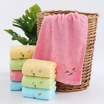 

untwisted 25 * 50 child-towel bamboo fiber children household soft water wash a face to face towel gift child-towel