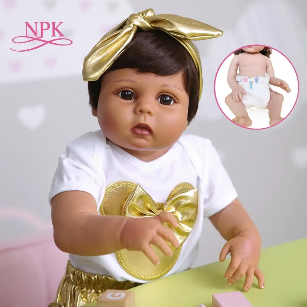 55 см bebe кукла для маленьких девочек светло коричневая кожа похожая на настоящую