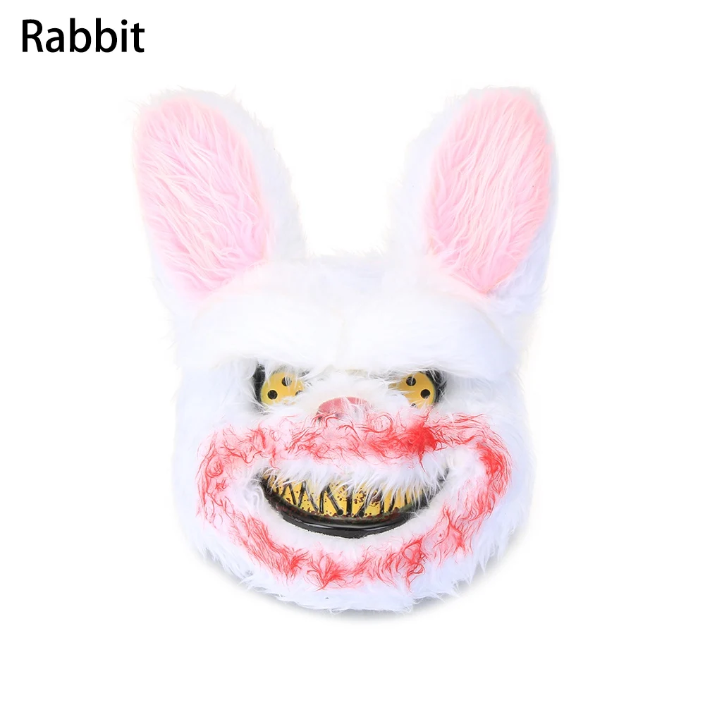 Rabbit 1 шт. горячие дети взрослые страшные маски на Хеллоуин злой кровавой маска кролика белая маска кролика маскарад Вечерние Косплей страшная маска - Цвет: Rabbit