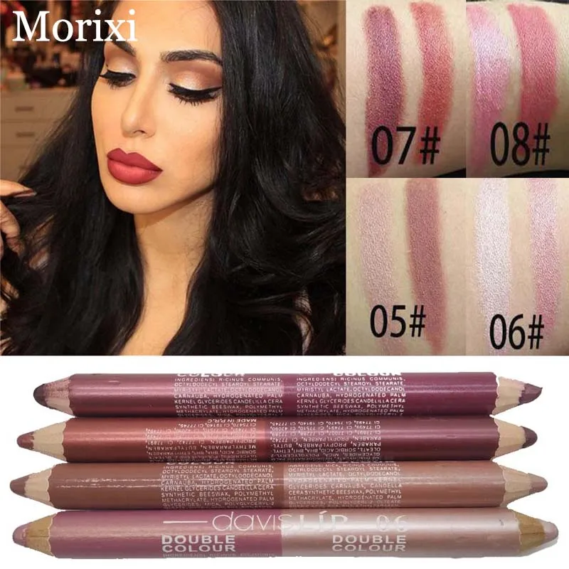 Водостойкий двухцветный карандаш для губ HF004|lip contour|nude liplinerlipliner pencil |