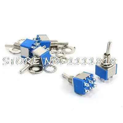 

5pcs AC 250V 2A 6 Pins On/On DPDT Latching Power Toggle Switch Blue