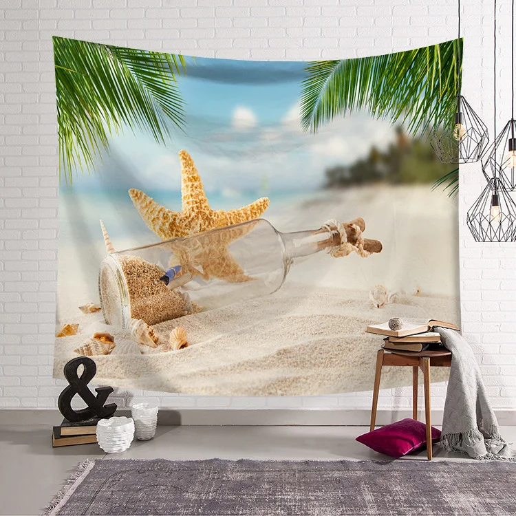 CAMMITEVER Sand Bottle Star Fantasy Sea Beach Side Tapestry Wall Hanging Blanket Decor Home Decorations | Дом и сад