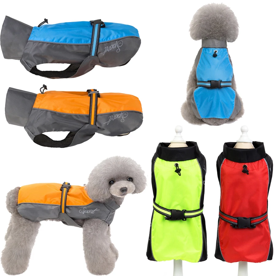 

Spring Autumn Dog Raincoat Waterproof Windproof Adjustable Jacket Reflective Rain Coat Clothes Lightweight Vest Small Medium Dog