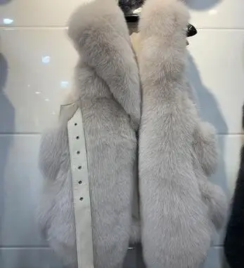 Cheap 2019 New high quality gorgeous natural fox fur vest for women jacket waistcoat sleeveless winter warm natural fur vests 5