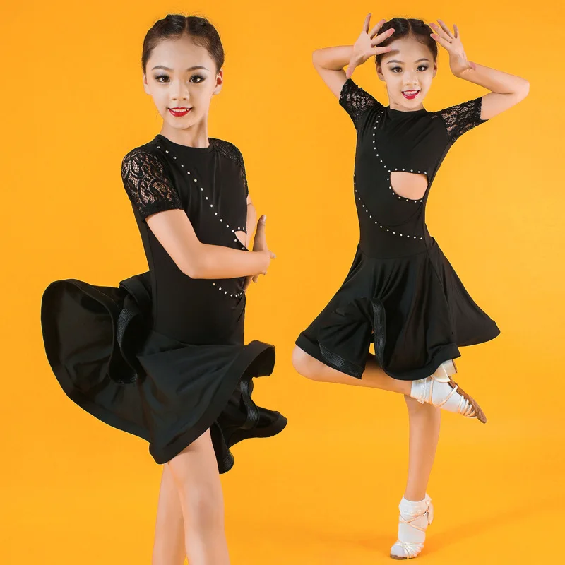 Children Professional Latin Dance Dress for Girls Ballroom Dance Competition Dresses kids Modern Waltztango  Cha Cha Costumes (3)