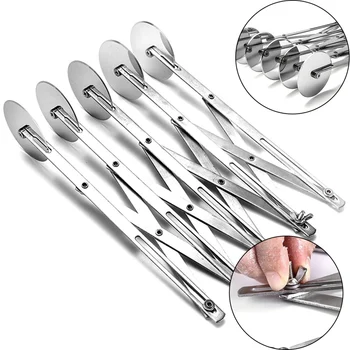 

1PC Stainless Steel Dough Divider Cutter Side Pasta Knife Flexible Roller Blade 5 Wheels Pizza Pastry Peeler Bake Tool