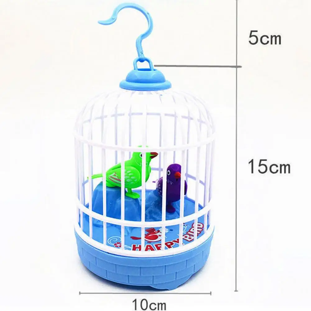 Inductive Sound Voice Control Bird Cage Funny Toy Children Pet Toy Animal Simulation Birdcage Kids Gift Garden Light Music