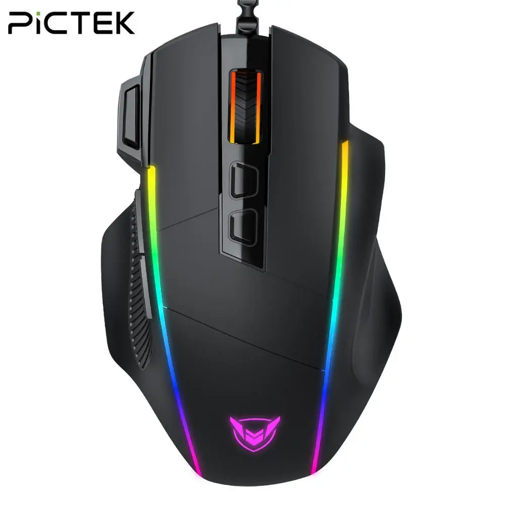 Программируемая Проводная игровая мышь PICTEK с 8 кнопками USB компьютерные мыши 7