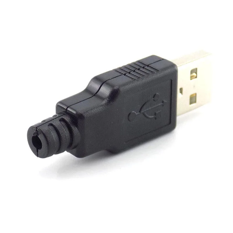 5/10 шт. 4 Pin USB 2,0 Тип A входящий штекер разъем адаптера с черным Пластик крышкой припоя Тип DIY разъем O21