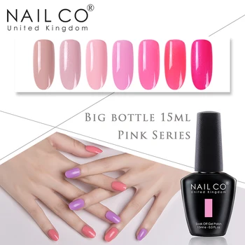 

NAILCO Pink Series 15ml Nail Gel Varnish Nail Art Soak Off LED Gel Polish Premium Quality Color Gel Lacquer Long Lasting Gellak
