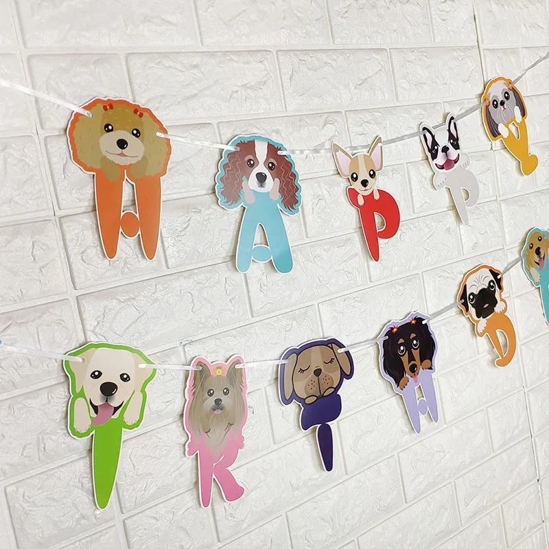 Birthday Banner, Party Decorations Cartoon Animal Banner Bunting for Children Birthday Party