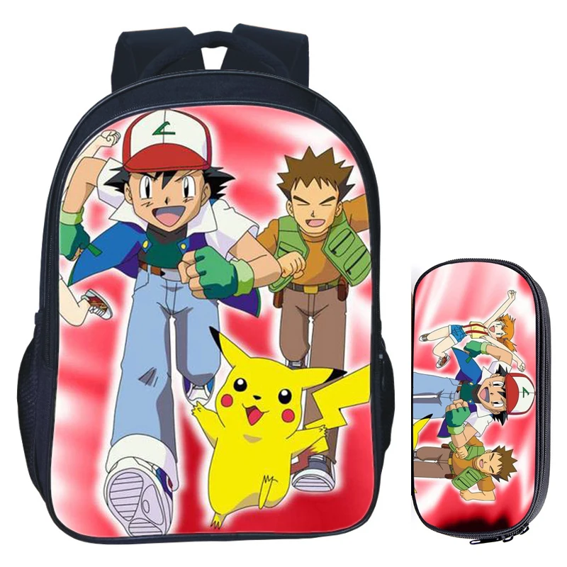 16 дюймов Pokemon Haunter Eevee Bulbasaur, школьная сумка для детей, рюкзак для мальчиков и девочек, детские школьные наборы, сумка-карандаш, школьная сумка для малышей - Цвет: 2Pcs 005